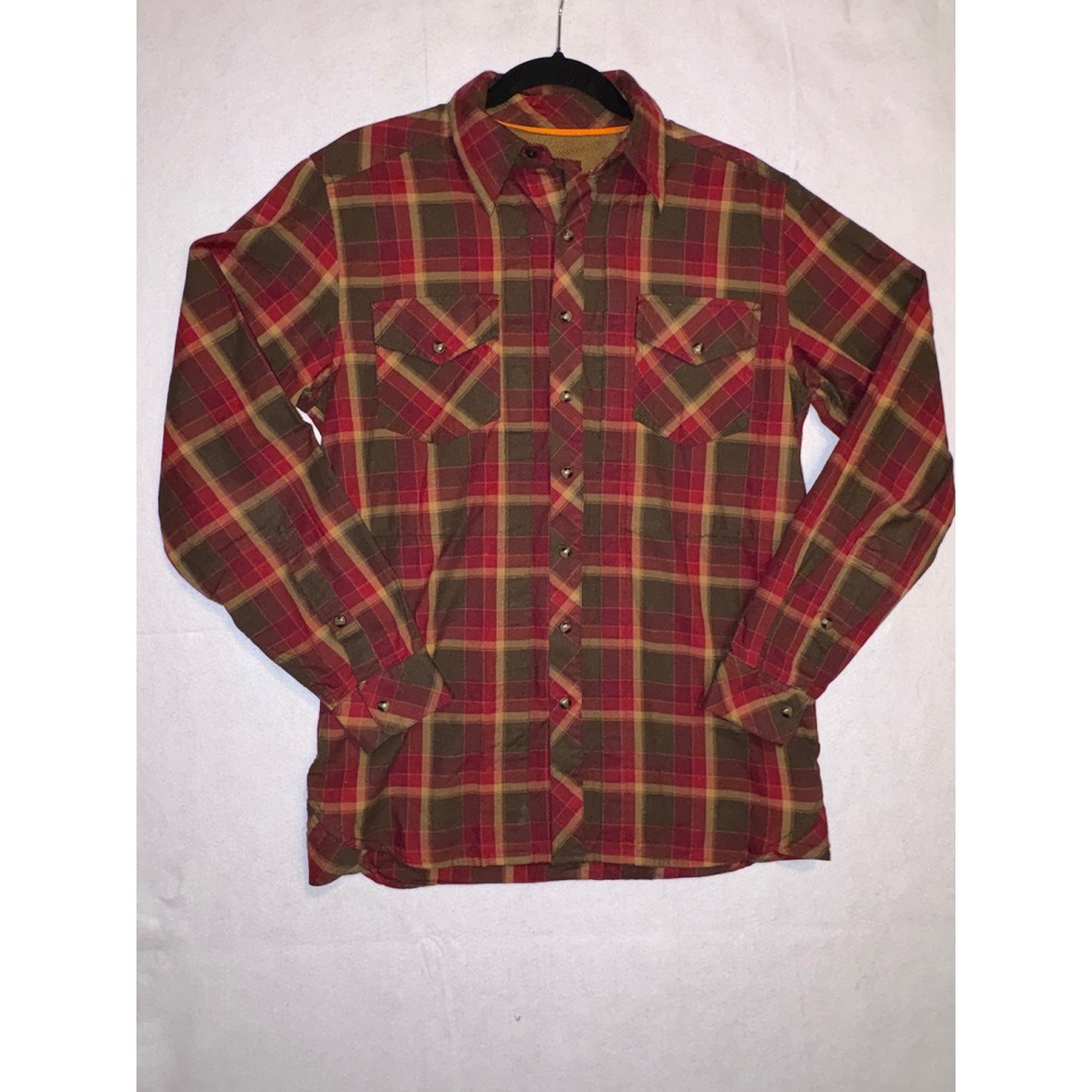 5.11 Tactical Covert Flannel snap front red Brown Plaid Long Sleeve Shirt men's